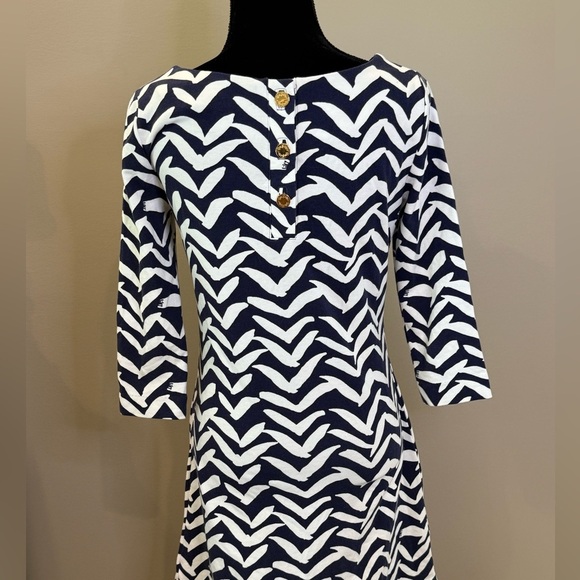 Women’s LILLY PULITZER Navy I Got Lucky Bird Charlene shift dress- Size Small - Picture 5 of 9